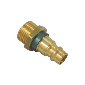 Parker 26SFAW17MXX0 Series 26 Quick Connect Plug European Profile ND 7.2 Brass Single Shut-Off Male BSPP ISO 228 Parallel 17 mm Green