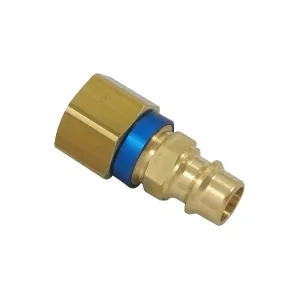 Parker 26SFIW13MXX6 Series 26 Quick Connect Plug European Profile ND 7.2 Brass Single Shut-Off Female BSPP Parallel Straight-Through 13 mm Blue