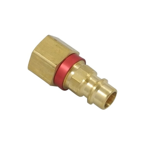 Parker 26SFIW13MXX8 Series 26 Quick Connect Plug European Profile ND 7.2 Brass Single Shut-Off Female BSPP Parallel Straight-Through 13 mm Red