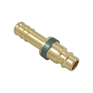 Parker 26SFTF06MXX0 Series 26 Quick Connect Plug European Profile ND 7.2 Brass Single Shut-Off Hose Barb Straight-Through 6 mm Green