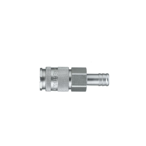 Parker 27KATF09MPN Series 27 Quick Connect Coupler European Profile ND 10 Brass Nickel-Plated Hose Barb Single Shut-Off NBR 9 mm