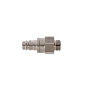 Parker 27SBAW17MPN Series 27 Quick Connect Plug European Profile ND 10 Brass Nickel-Plated Male BSPP Double Shut-Off NBR 17 mm