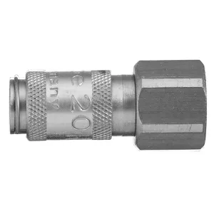 Parker 20KAIM05RVX Series 20 5 mm Stainless Steel AISI 303 Quick Coupling, European profile, ND 2.7, FKM Seal, Female, Metric DIN 13 Connection Type