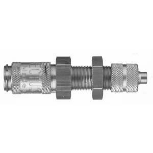 Parker 20KAKS06RVX Series 20 4x6 mm Stainless Steel AISI 303 Quick Coupling, European profile, ND 2.7, FKM Seal, Panel Mount with Plastic Hose Conn.