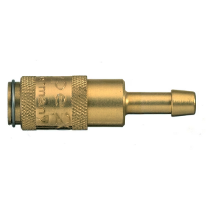 Parker 20KATF04MPN Series 20 4 mm Brass Quick Coupling, European profile, ND 2.7, NBR Seal, Hose Barb Connection Type, Nickel Plated