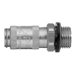 Parker 20KBAM05EVX Series 20 5 mm AISI 316 L Double Shut-Off Quick Coupling, European profile, ND 2.7, FKM Seal, Male, Metric DIN 13 Connection Type