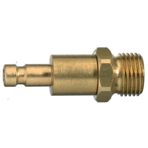 Parker 20SBAW10MPN Series 20 1/8" Brass Double Shut-Off Quick Coupling, EU profile, ND 2.7, NBR Seal, Male, BSPP ISO 228 Parallel, Nickel Plated, Plug