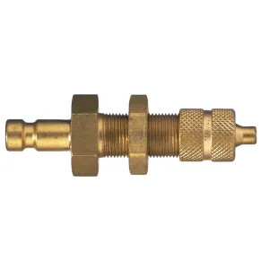 Parker 20SFKS06MXN Series 20 4x6 mm Brass Straight-Through Quick Coupling, European profile, ND 2.7, Panel Mount with Plastic Hose Conn. Nickel Plated