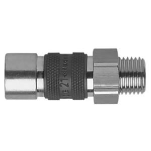 Parker 21KAAW13MPX3 Series 21 1/4" Coded Brass Quick Coupling, Male, BSPP ISO 228 Parallel, European profile, ND 5, NBR Seal, Brown