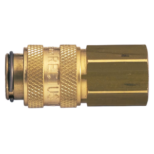 Parker 21KAIW17MPX Series 21 3/8" Brass Quick Coupling, Female, BSPP ISO 228 Parallel, European profile, ND 5, NBR Seal