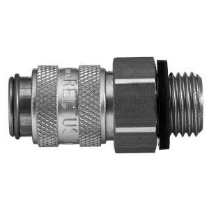 Parker 21KSAW10MPX Series 21 1/8" Brass Quick Coupling, Safety Valved, Male, BSPP ISO 228 Parallel, European profile, ND 5, NBR Seal