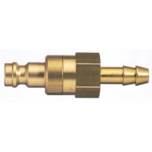 Parker 21SBTF10MPX Series 21 10 mm Brass Quick Coupling, Double Shut-Off, European profile, NBR Seal, with Hose Barb Conn. Type, Plug Coupling Half