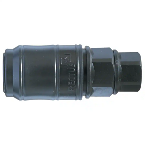 Parker 48KBIW13FVP Series 48 1/4" Double Shut-Off PVDF Quick Coupling with Parker Profile, Female, BSPP ISO 228 Parallel, FKM Seal, with PEEK Spring