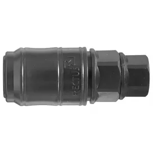 Parker 48KBIW17FVX Series 48 3/8" Double Shut-Off PVDF Quick Coupling with Parker Profile, Female, BSPP ISO 228 Parallel, FKM Seal