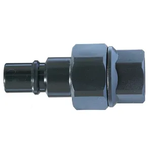 Parker 48SBIW17FVP Series 48 3/8" Double Shut-Off PVDF Quick Coupling with Parker Profile, Female Parallel, FKM Seal, with PEEK Spring, Plug Type
