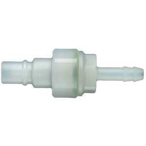 Parker 48SBTF13FVP Series 48 13 mm Double Shut-Off PVDF Quick Coupling with Parker Profile, FKM Seal with PEEK Spring, Hose Barb Connection, Plug Type