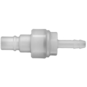 Parker 48SBTF13FVXR Series 48 13 mm Double Shut-Off PVDF Quick Coupling with Parker Profile, FKM Seal, Hose Barb Connection, Plug Type, Red