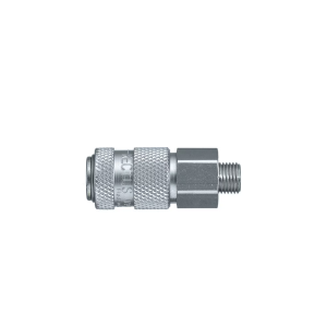 Parker 52KBAW21SPN Series 52 Premium Quick Connect Coupler German Profile Steel Nickel Plated Male Thread Parallel Double Shut-Off NBR 21 mm