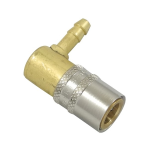 Parker 86KBTR09MVX Series 86 Quick Connect Coupler French Profile Brass Hose Barb 90 Double Shut-Off FKM/FPM 9 mm