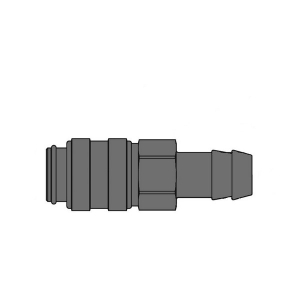Parker 21KRTF08MPX Series 21 8 mm Brass Quick Coupling, Safety Straight Through, European profile, ND 5, with Hose Barb Connection Type