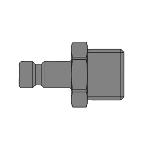 Parker 20SFAF05MXN Series 20 5 mm Brass Straight-Through Quick Coupling, European profile, ND 2.7, Male, UNF Connection Type, Nickel Plated, Plug