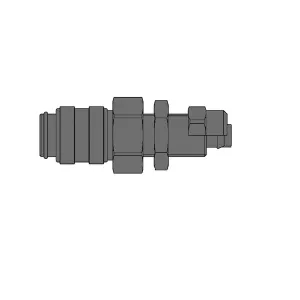 Parker 21SBKS46MPX Series 21 5/32" x 1/4" Brass Quick Coupling, Double Shut-Off, European profile, NBR Seal, with Panel Mount Plastic Hose Connection