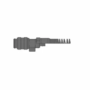 Parker 21KFKK08MVN Series 21 6x8 mm Brass Quick Coupling, Straight Through, European profile, ND 5, FKM Seal, Nickel-plated, with Spring Guard