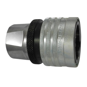 Parker T3810HV TEMA Series T3800 3/8" Brass Chromated Coupler w/o Valve, Female Thread Parallel (FKM Seal)