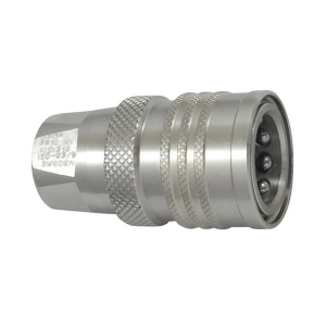Parker T3810NRV TEMA Series T3800 3/8" SS316 Coupler w/ Valve, Female NPT (FKM Seal)