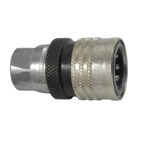 Parker T3811 TEMA Series T3800 3/8" Brass Nickel Plated Coupler with Pressure Eliminator w/ Valve, Female Thread Parallel