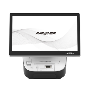 Partner Tech UC141E1100110 Cleo C14-1E 1366 x 768 Touch Screen POS Terminal, Intel Celeron J6412, 4 GB RAM, M.2 128G, 3" Printer, MSR, Win 10, B+W