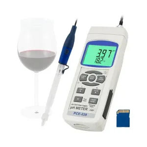 PCE Instruments PCE-228WINE Wine pH-Meter with pH Electrode PCE-PH-WINE and SD Memory Card (2 GB)