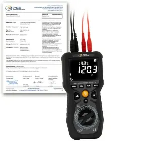 PCE Instruments PCE-CLT 20-ICA Cable Locator / Cable Fault Meter Measurement Cables with Kelvin Clamps w/ ISO Certificate