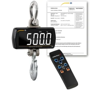 PCE Instruments PCE-CS 500LD-ICA Crane Scale with Remote Control Maximum Capacity 1102 lbs w/ ISO Certificate