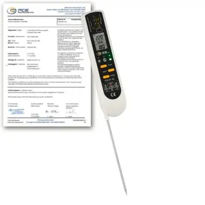 PCE Instruments PCE-IR 100-ICA Non-contact Infrared Food Thermometer with Core Probe w/ ISO Certificate