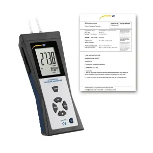 PCE Instruments PCE-P05-ICA Differential Pressure Meter with the Measuring Range from -344 to +344 mbar w/ ISO Certificate