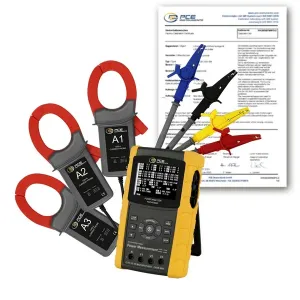 PCE Instruments PCE-PA 8000-ICA Three-Phase Power Analyzer for Measuring Range Up to 600 V AC w/ ISO Certificate