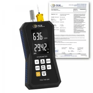 PCE Instruments PCE-THD 50-ICA Thermo Hygrometer with Connection for Thermocouple Type K w/ ISO Certificate