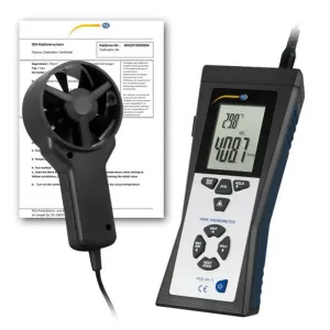 PCE Instruments PCE-VA 11-ICA Air Flow Meter to Determine Air Speeds Air Temperature and Infrared Temperature w/ ISO Certificate