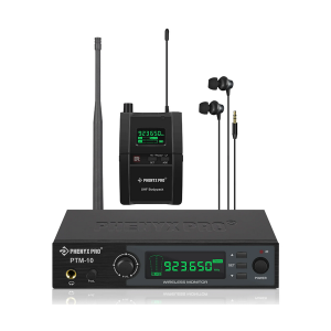 Phenyx Pro PTM-10-1B UHF Stereo Wireless In-Ear Monitor System (One Receiver) 110V-240V 50/60 Hz 105dBm 50m/164ft