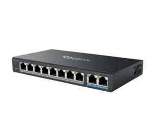 Reolink RLA-PS1 10-Port PoE Switch with 120W PoE Power Budget - 8 PoE+ Ports 2 Gigabit Ethernet Uplink 30W Per PoE Port
