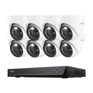 Reolink RLK16-1200D8-A (4.0mm, White) 12MP PoE Security System with Color Night Vision 16-Channel PoE Kit - 8x D1200 1x RLN16-410 & 8x18m Cables