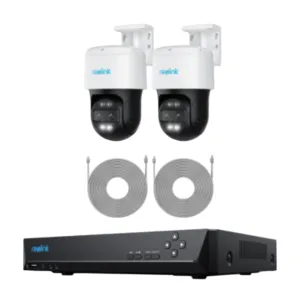 Reolink RLK8-800TM4 2-Camera Bundle 4K Dual-Lens PoE Security System 8MP 8-Channel Bundle - 1x RLN8-410 & 2x Reolink TrackMix PoE & 2x 18m Cables