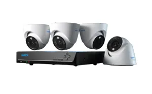 Reolink RLK8-833D4-A 4-Camera Bundle 4K Smart PoE Camera System with Color Night Vision & 3X Optical Zoom 8MP 8-Channel POE 4xRLC-833A & 1xRLN8-410