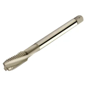 Sandvik Coromant 7605937 Spiral Flute Tap 3/8-16, UNC, 3 Flute, Modified Bottoming Chamfer, 2B Class of Fit, Powdered Metal, Bright/Uncoated Finish