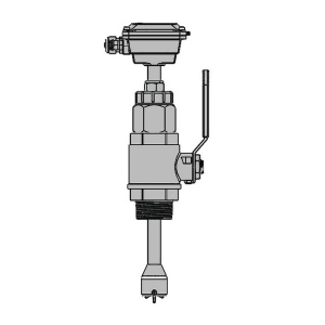 Seametrics IP153S IP100/200-Series Hot Tap Adj Depth Insertion Paddlewheel Flow Sensor, 316 SS Sensor, 3"-12" Pipe w/ FT430, Bronze Valve Assembly