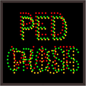 Signal-Tech 54485 TCL1414GRA-N789/120-277VAC PED CROSS | PED WAIT | PED PUSH Outdoor Blank-out LED Direct-view Sign