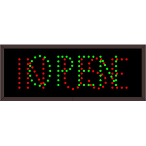 Signal-Tech 5895 TCL718GR-140/120-277VAC OPEN | IN USE Outdoor Blank-out LED Direct-view Sign