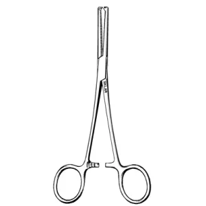 Sklar 97-500 Merit Rochester-Ochsner (Kocher) Forceps - 5-1/2", Straight, Serrated, 1x2 Teeth