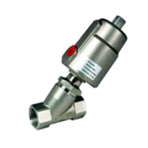 STC 2KD-1/2 1/2" NPT Double Acting Fail Closed 316 Stainless Steel Angle Seat Valve with PTFE Seal and 50mm Stainless Steel Air Actuator